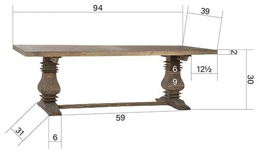 Dovetail Furniture Dining Tables DOV18509 Becker Dining Table